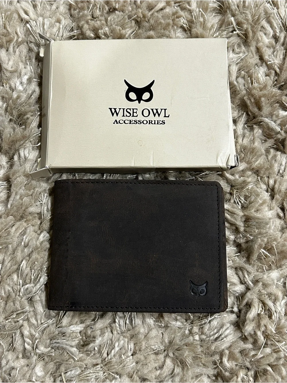 Wise Owl Brown Leather Bi-Fold RFID Wallet